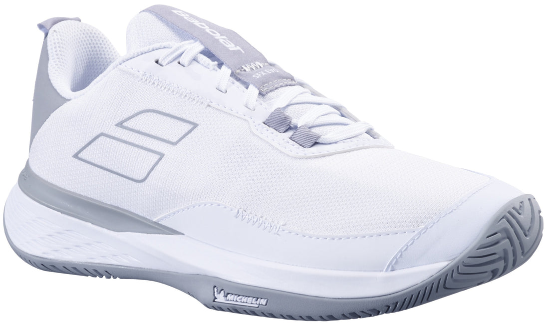 31S24556-1080 Babolat Women's SFX EVO All Court Tennis Shoes (White/Lunar Grey)