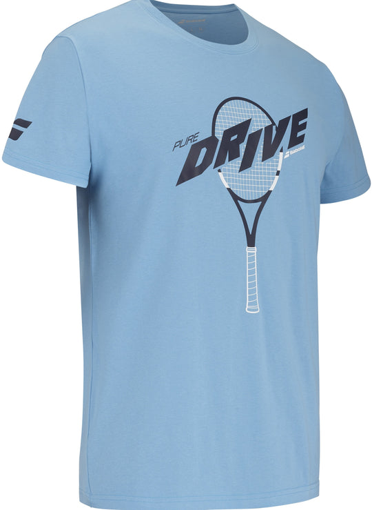 4JS25441X-4128 Babolat Juniors Drive Cotton Tennis Tee (Drive Heritage Blue)