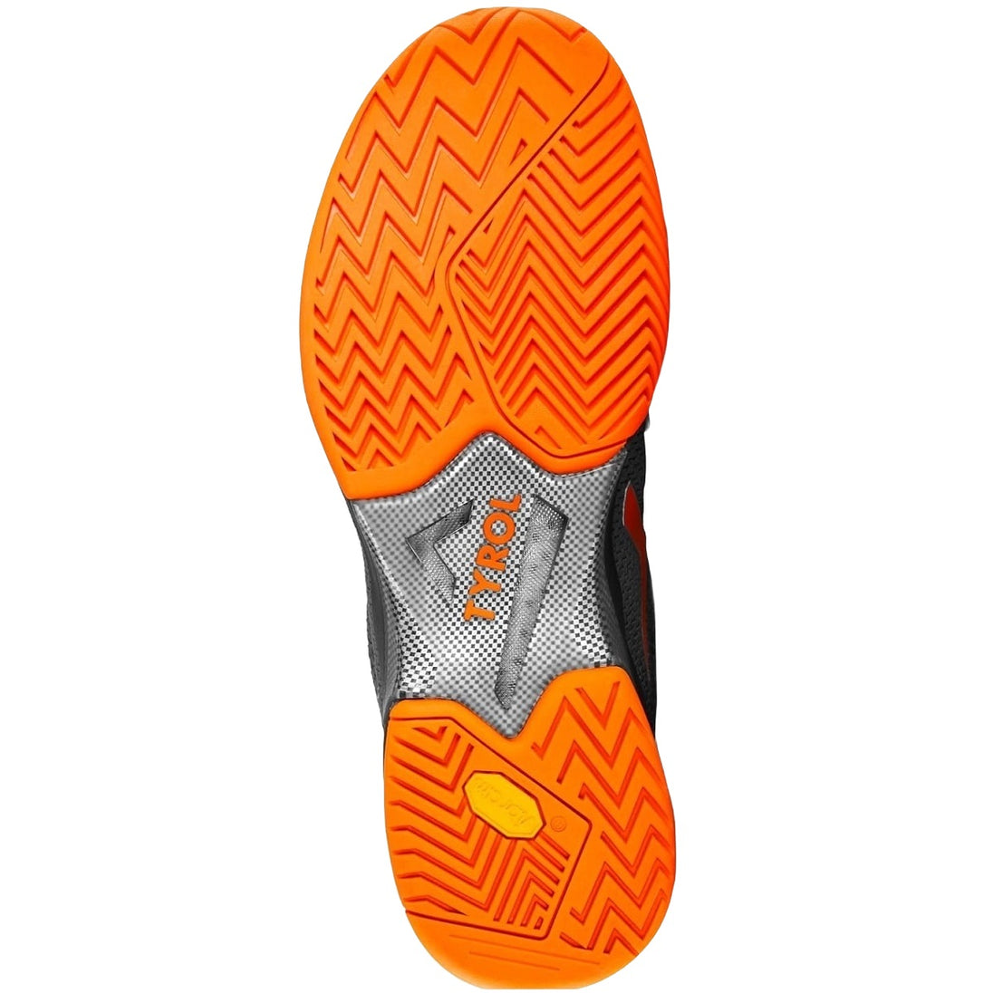 5200-CGTA Tyrol Men's Drive-V Pro Pickleball Shoes (Charcoal Grey/Tangerine) - Sole
