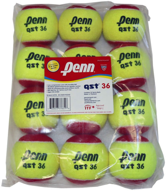 521914-Case Penn QST 36 Red Felt Training Tennis Balls – Case (72 Balls)