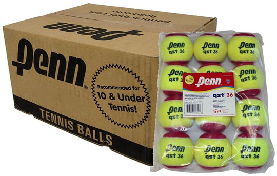 521914-Case Penn QST 36 Red Felt Training Tennis Balls – Case (72 Balls)