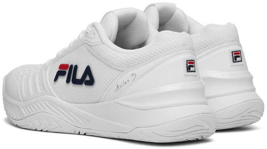 Fila Women's Axilus 3 Tennis Shoes (White/Fila Navy/Fila Red)