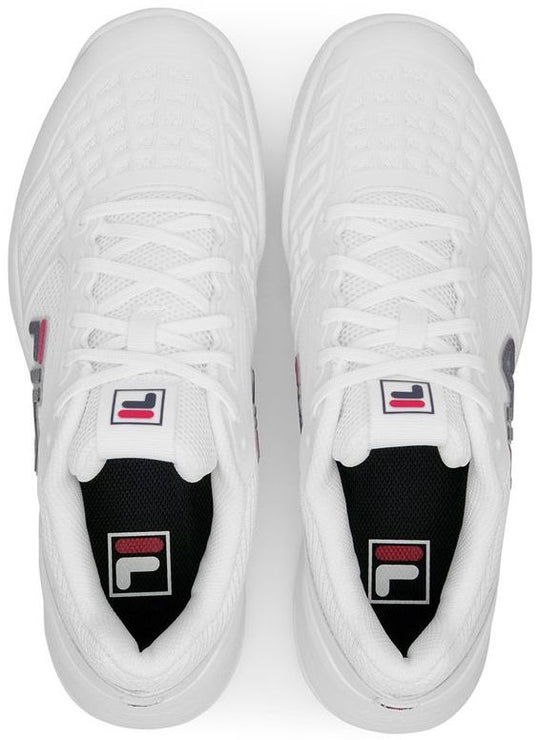 Fila Women's Axilus 3 Tennis Shoes (White/Fila Navy/Fila Red)