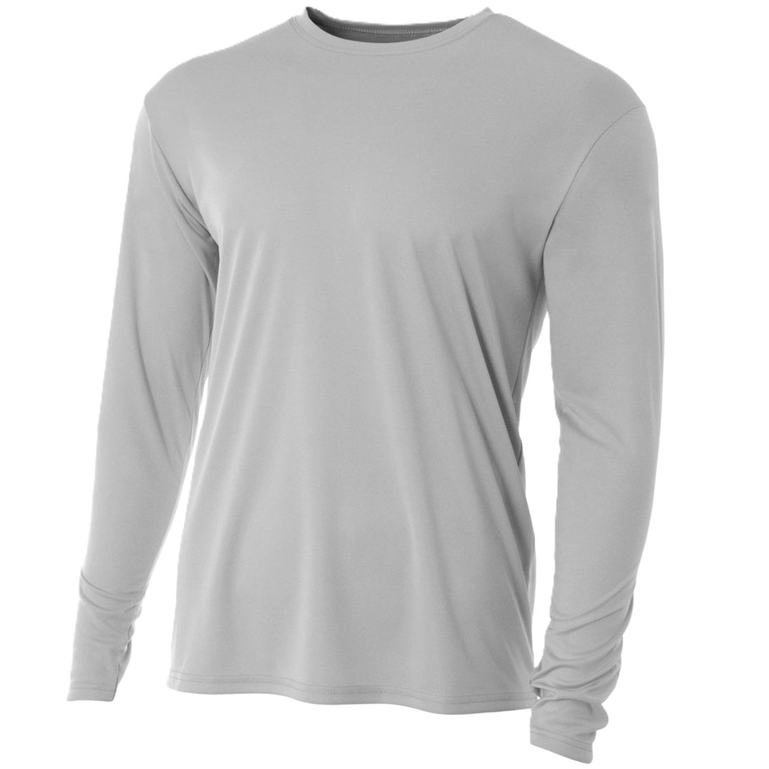 6061_fl1 A4 Men's Performance Long Sleeve Crew (Silver)