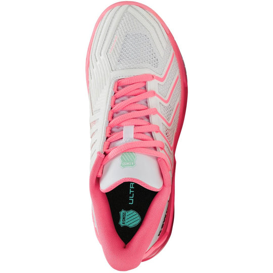 94437-162 K-Swiss Women’s UltraShot 4 Tennis Shoes (White/Neon Pastel Pink/Hot Neon Pink)