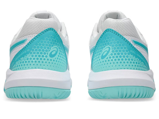 1042A236-102 Asics Women's Gel-Dedicate 8 Pickleball Shoes (White/Energy Aqua)