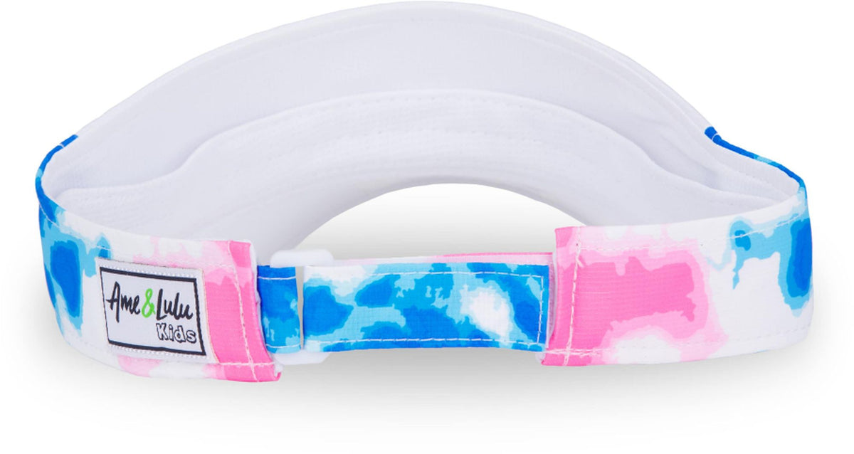 BLV219 Ame & Lulu Big Love Tennis Visor (Blue/Pink Tie-Dye)