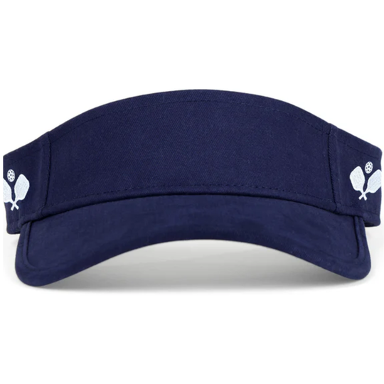 CCV228_Ame_Lulu_Womens_Country_Club_Visor_Navy_With_Crossed_Paddles