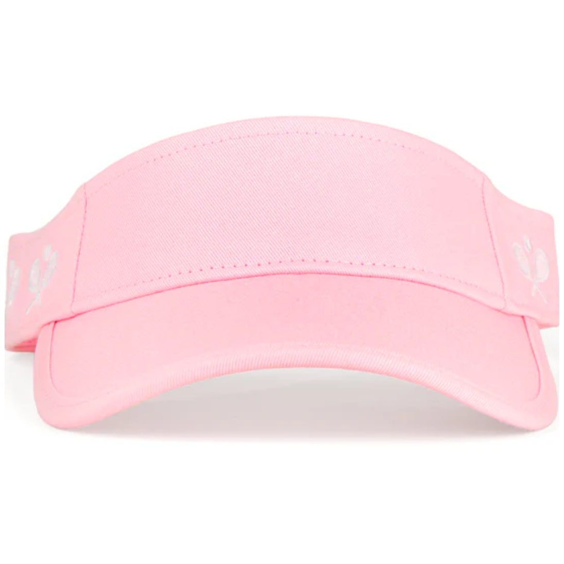 CCV328_Ame_Lulu_Womens_Country_Club_Tennis_Visor_Pink_With_Crossed_Racquets