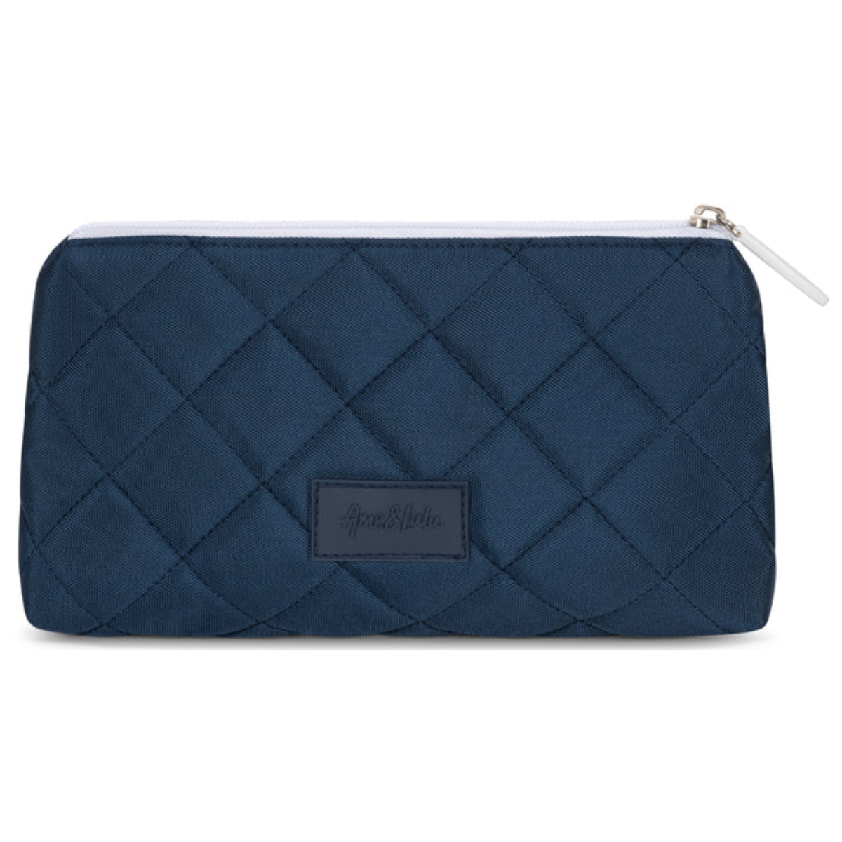 EDP324_Ame_Lulu_Everyday_Tennis_Pouch_Quilted_Navy_White