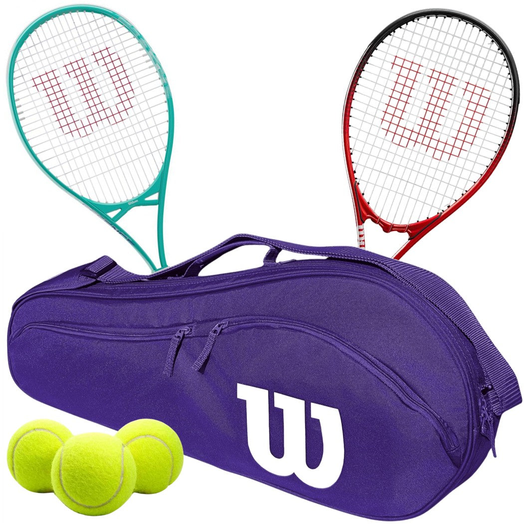 Essence-ProStaffPrecision-Advantage-Ball Wilson Essence + Pro Staff Precision Tennis Racquet Doubles Bundle w Advantage II Tennis Bag 3 Tennis Balls a