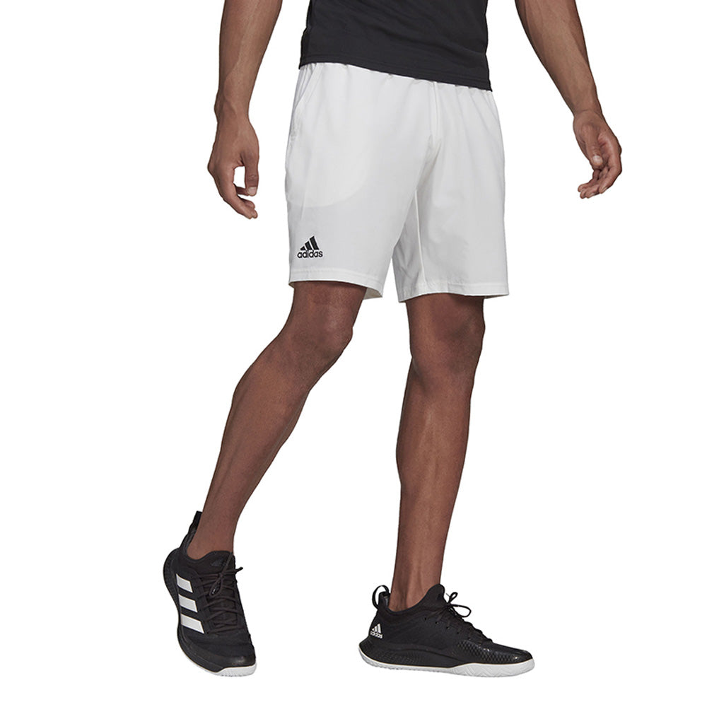 GH7222 Adidas Men's Club Stretch Woven Tennis Shorts 7 Inch (White)