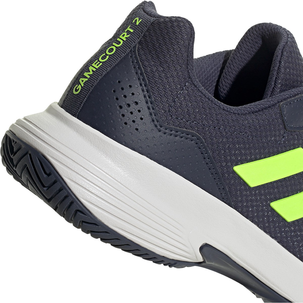 IE0854 Adidas Men's GameCourt 2 Tennis Shoes (Shadow Navy/Lucid Lemon/Core White)