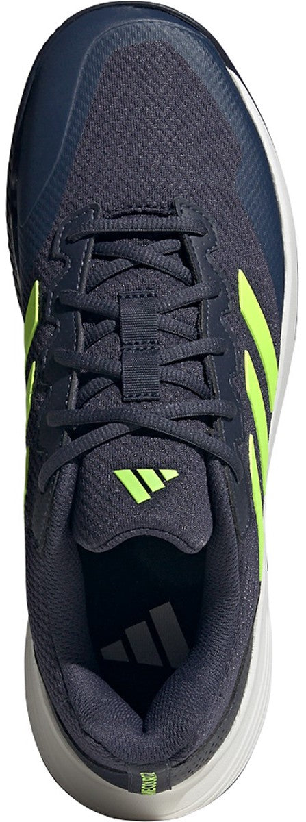 IE0854 Adidas Men's GameCourt 2 Tennis Shoes (Shadow Navy/Lucid Lemon/Core White)