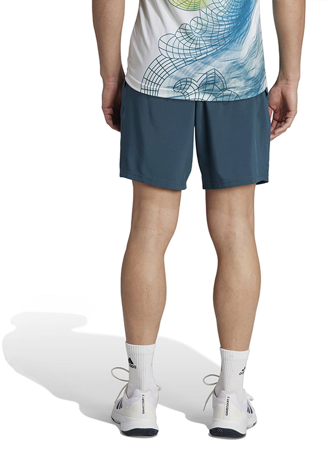 IJ4897 Adidas Men's Club Stretch Woven Tennis Shorts 7 Inch (Arctic Night)