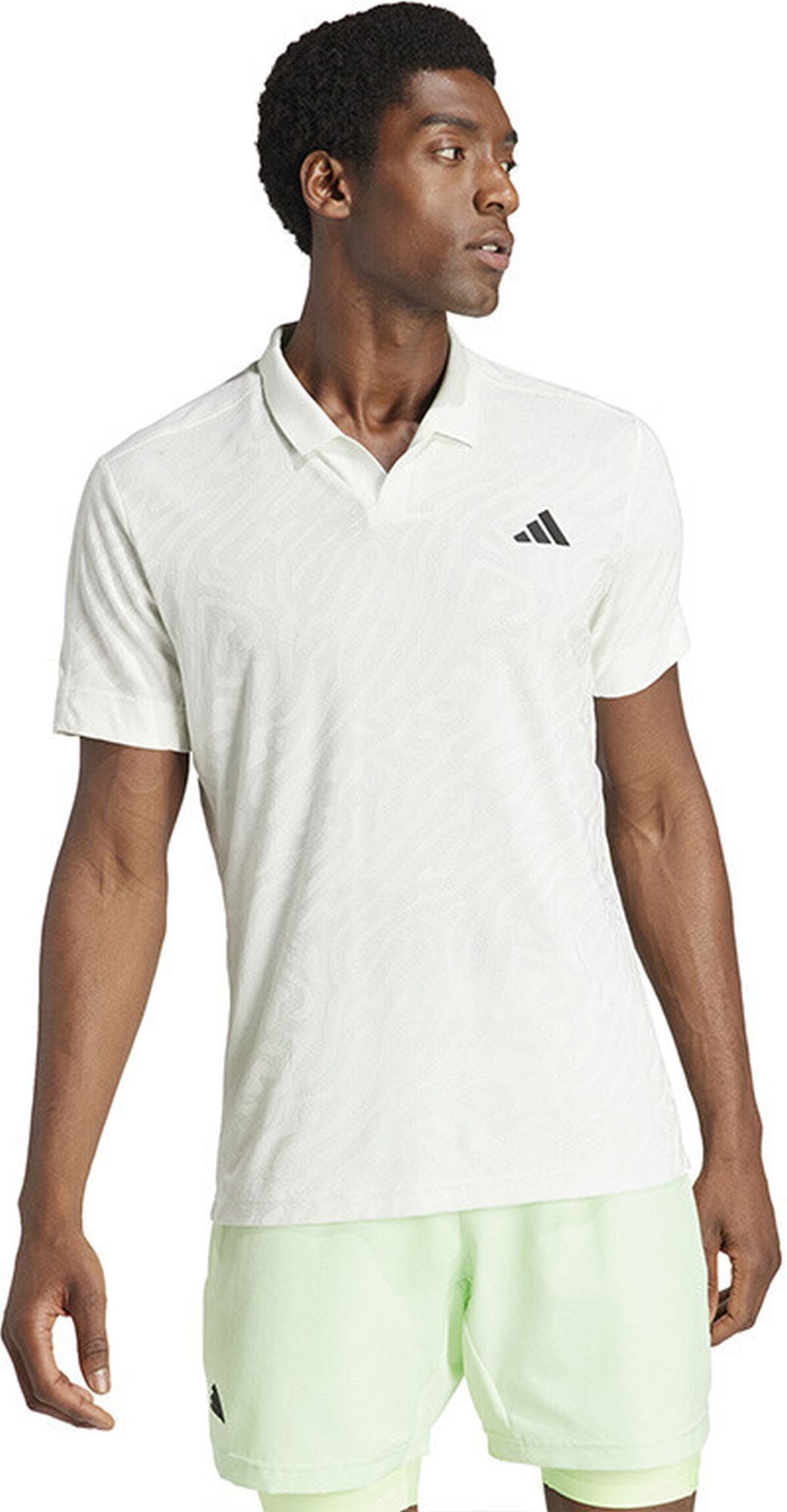 IL7383 Adidas Men's Airchill Pro FreeLift Tennis Polo (Off White/Crystal Jade)