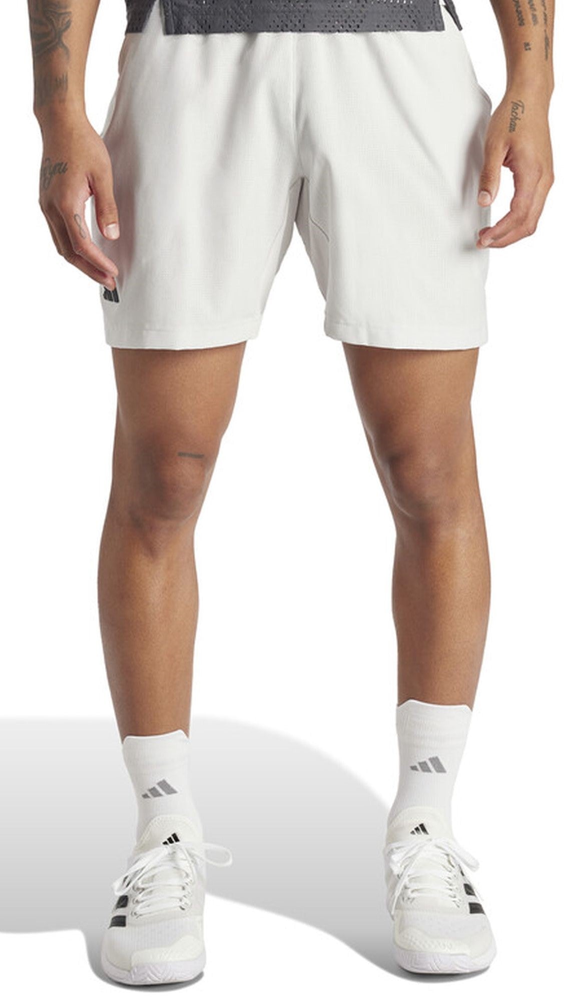 IV7145 Adidas Men's Heat.RDY 2 in 1 Pro Tennis Shorts (Grey One/Carbon)