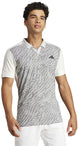 IV7147 Adidas Men's Airchill Pro FreeLift Tennis Polo (Grey Two/Black/Off White)