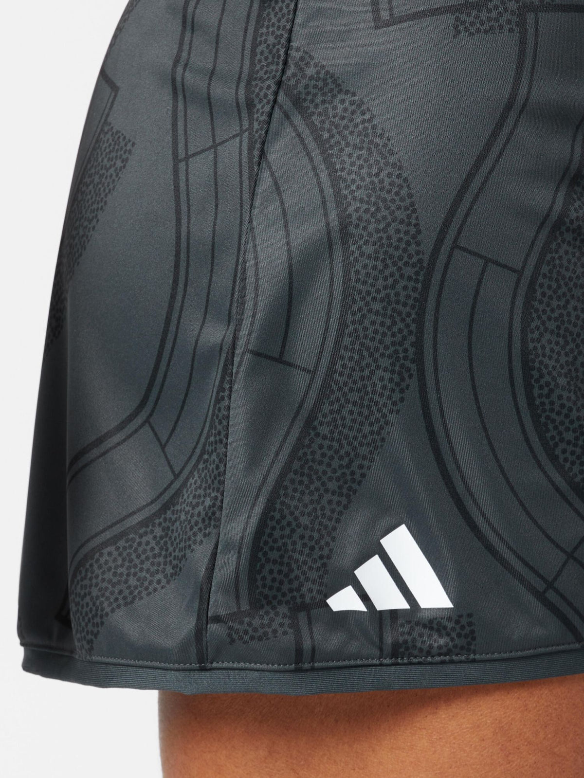 IK2238 Adidas Women's Club Graphic Tennis Skirt (Carbon/Black)