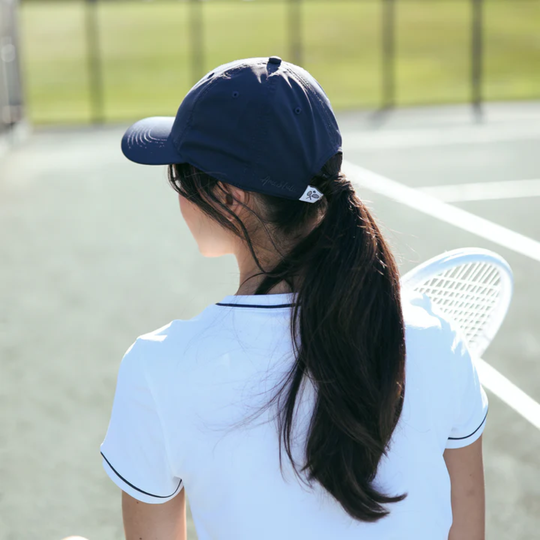 PH376_Ame_Lulu_Womens_Performance_Tennis_Hat_Crossed_Racquets_Navy