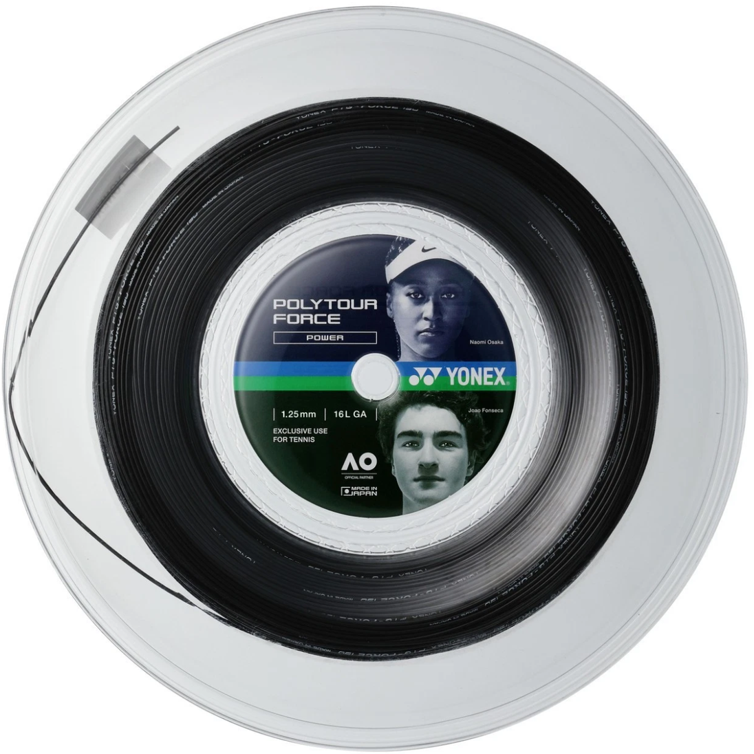 PPTGFO125-2BK_Yonex_PolyTour_Force_125_Tennis_String_Reel_Black