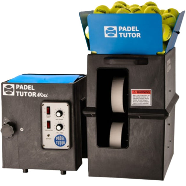 Padel Tutor mini machine with ball holder on a white background