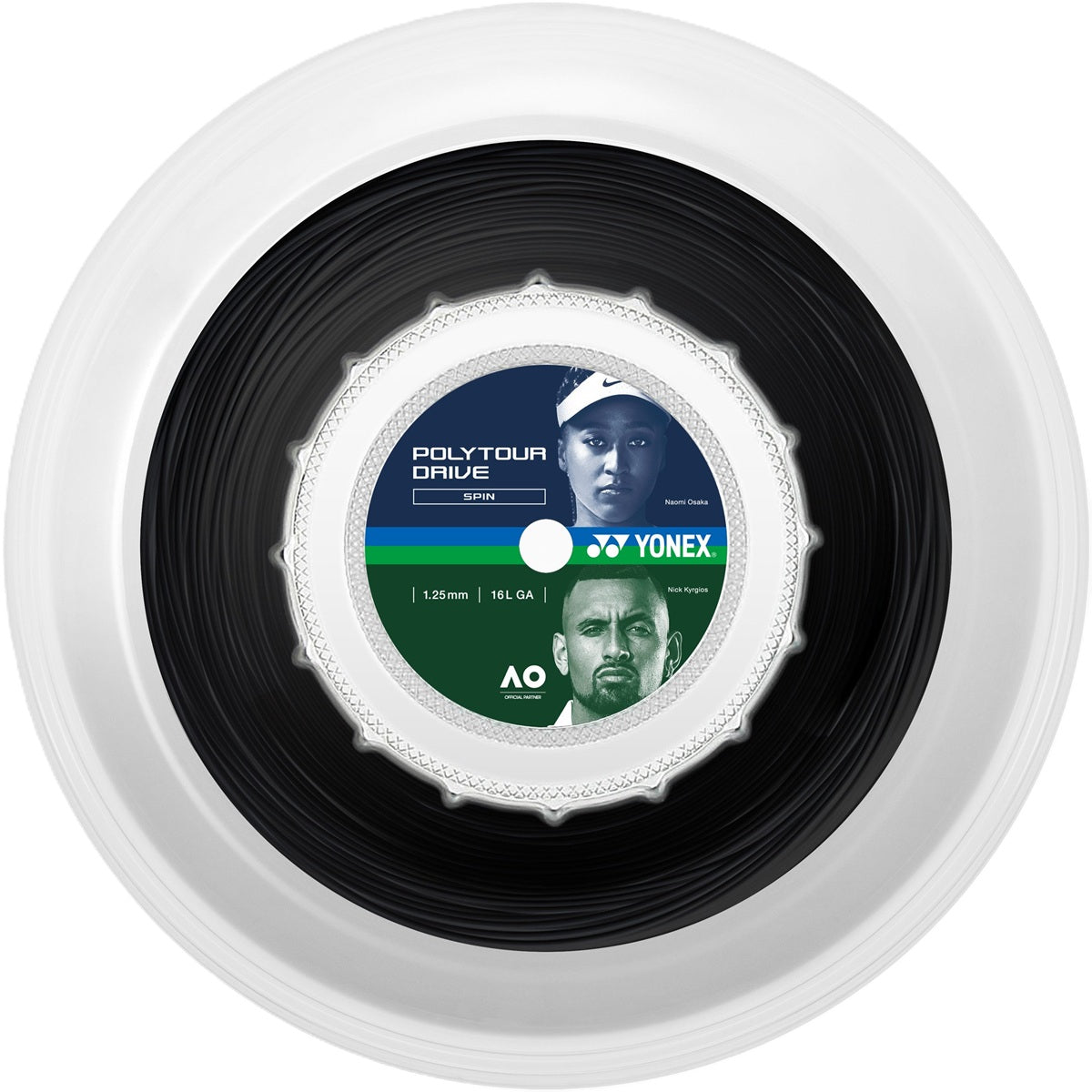 Yonex PolyTour Drive 16L Tennis String (Reel) - Black