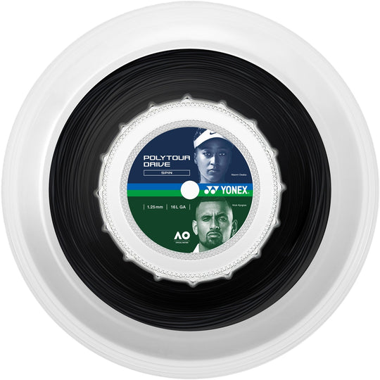 Yonex PolyTour Drive 16L Tennis String (Reel) - Black