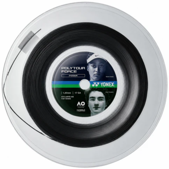 PTGFO120-2BK_Yonex_PolyTour_Force_120_Tennis_String_Reel_Black