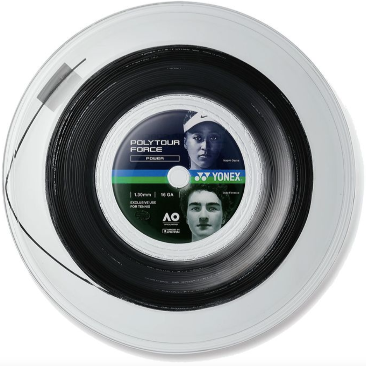 PTGFO130-2BK_Yonex_PolyTour_Force_130_Tennis_String_Reel_Black