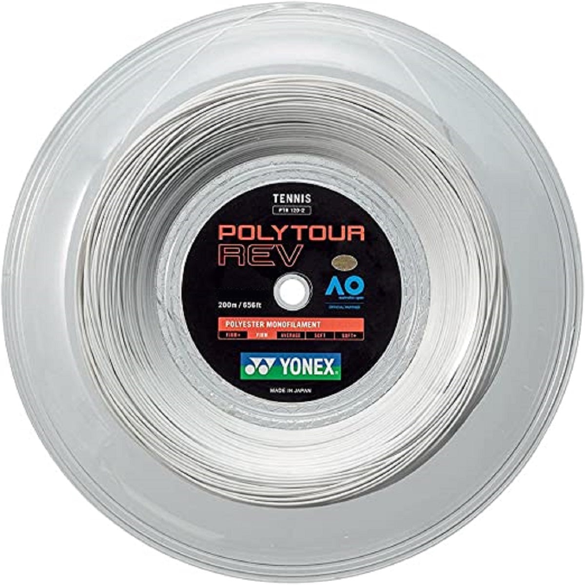 Yonex PolyTour Rev 16g Tennis String (Reel) - White