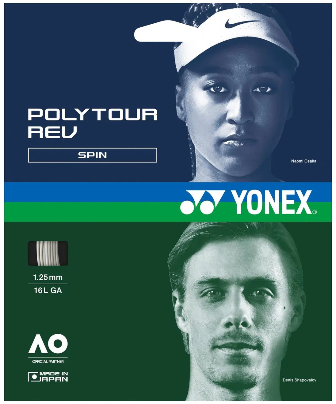 PTGRV125 Yonex POLYTOUR Rev 125 Tennis String (Set)