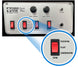 Control panel with switch options for topspin, flat, underspin, and spin.