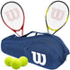 ProStaffPrec-EnergyXL-AdvantageBag-Balls Wilson Pro Staff Precision + Energy XL Tennis Racquet Doubles Bundle w Advantage II Tennis Bag 3 Tennis Balls a
