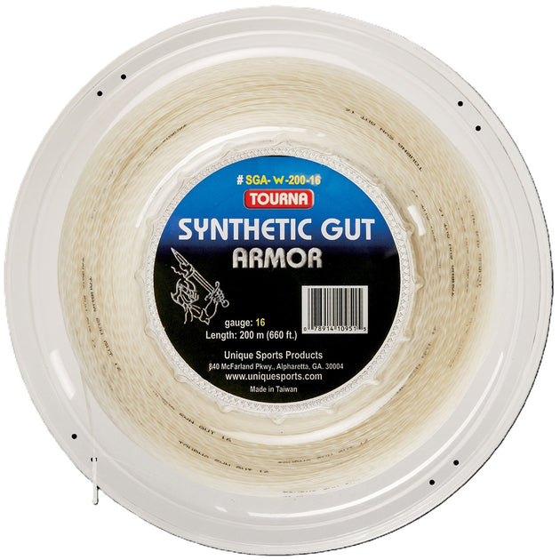 Tourna Synthetic Gut Armor 17g Tennis String (Reel) - White