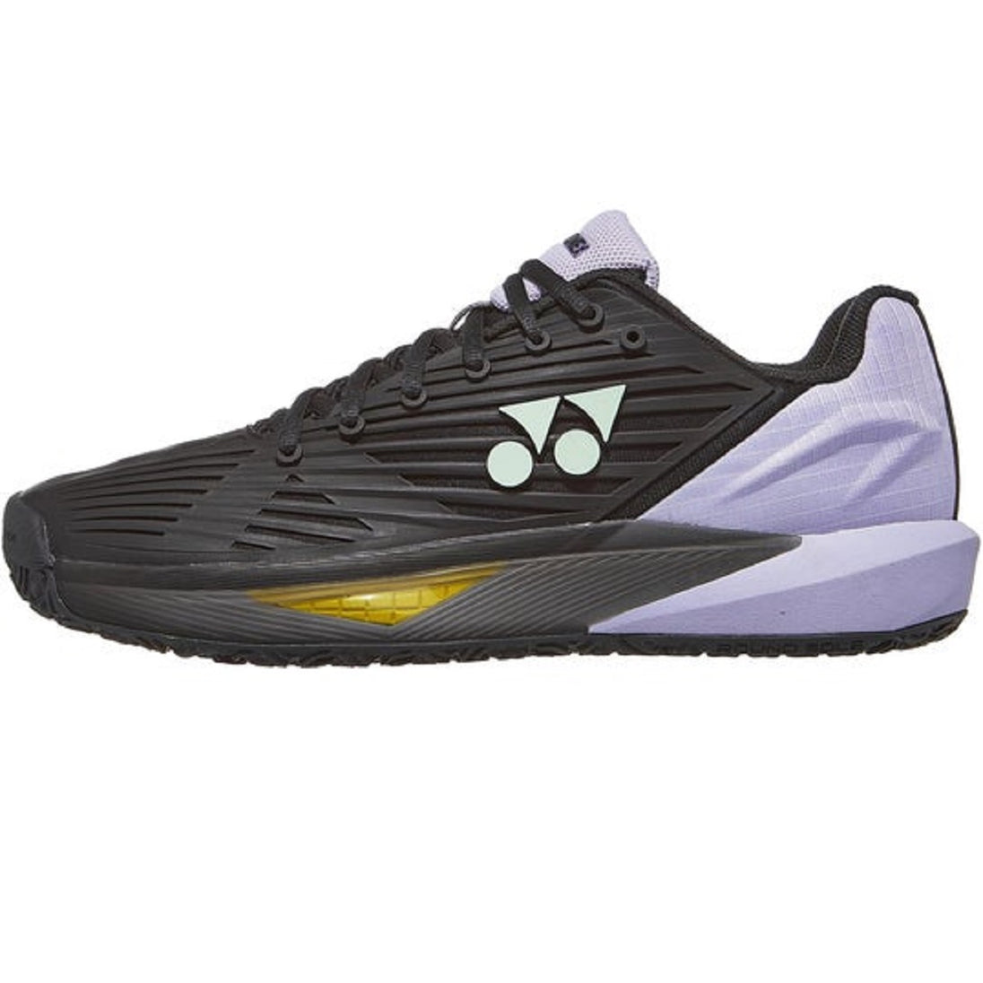 STE5CBKPU Yonex Men's Power Cushion Eclipsion 5 Clay Tennis Shoes (Black/Purple)
