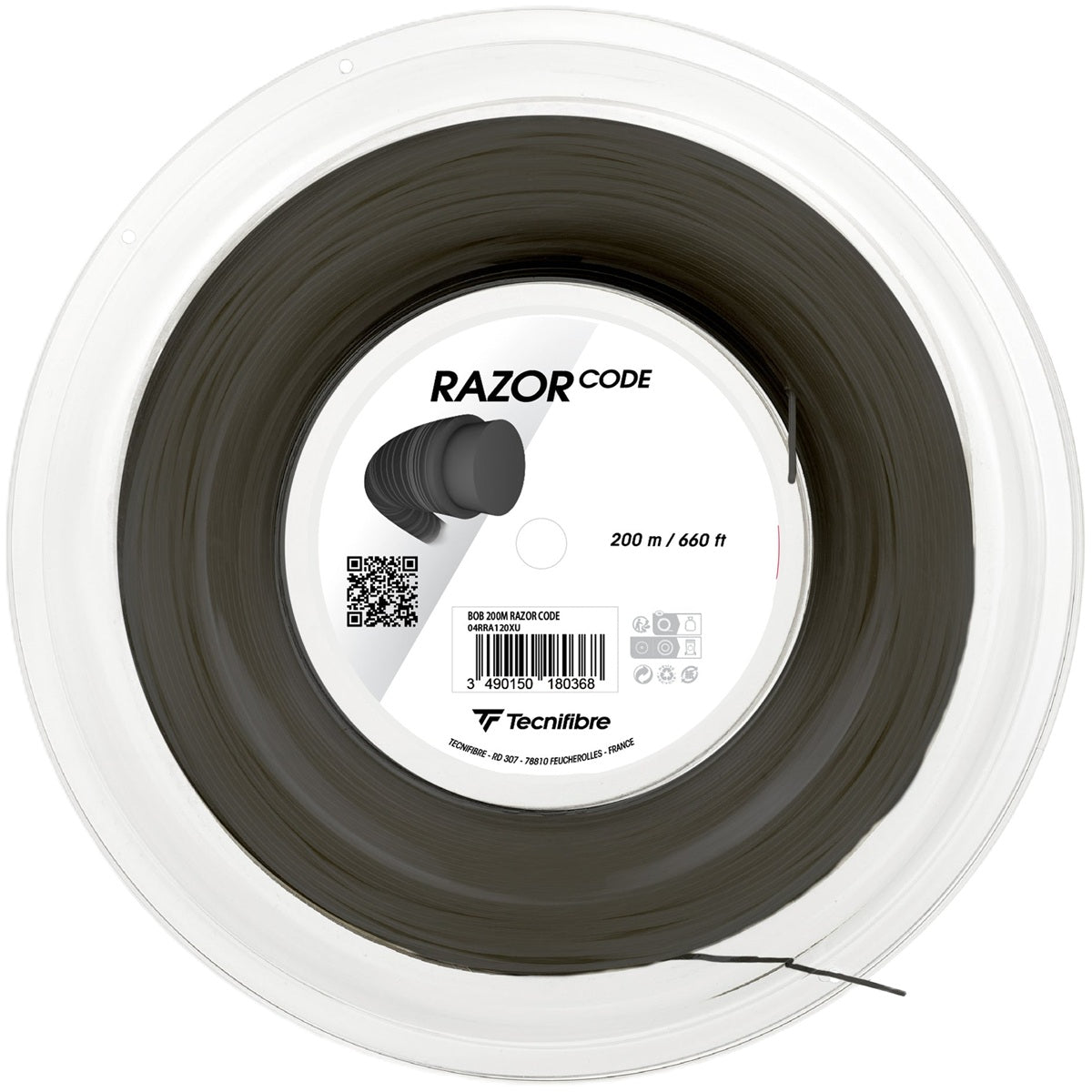 Tecnifibre Razor Code 17g Tennis String (Reel) - Black