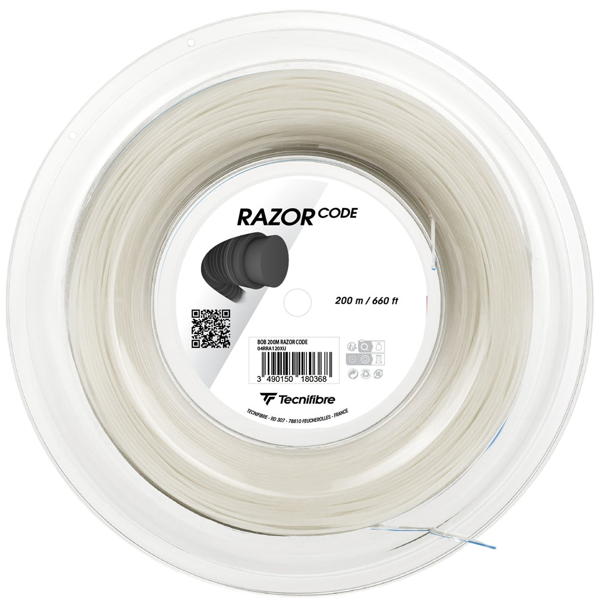 Tecnifibre Razor Code 17g Tennis String (Reel) - White