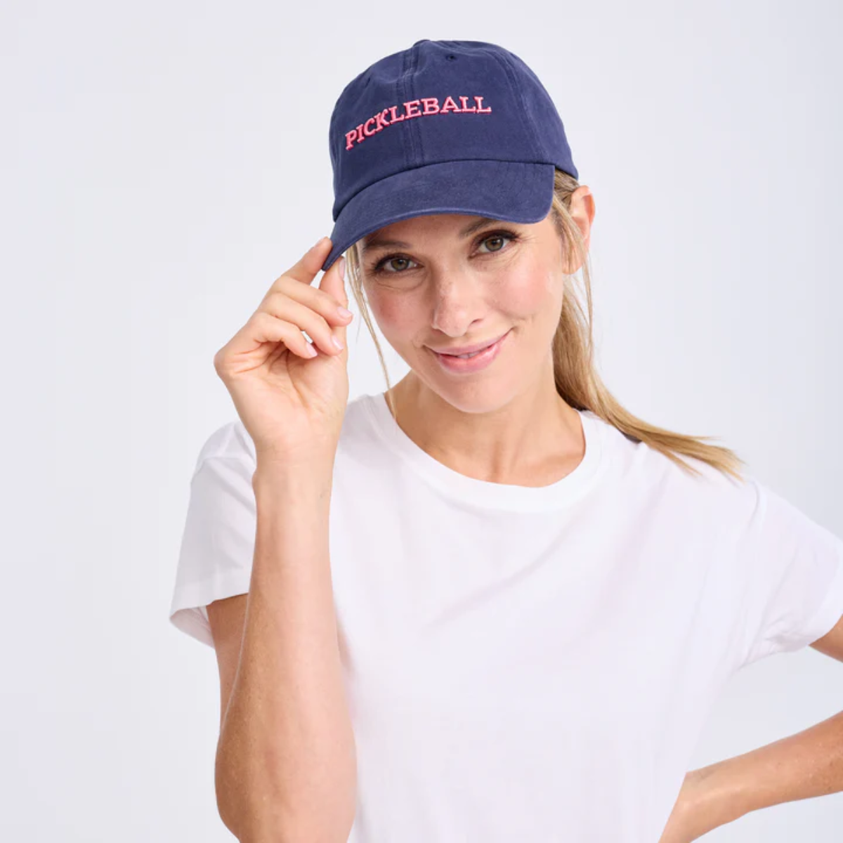 TPH317_Ame_Lulu_Womens_Triple_Play_Hat_Navy_Pink_Pickleball