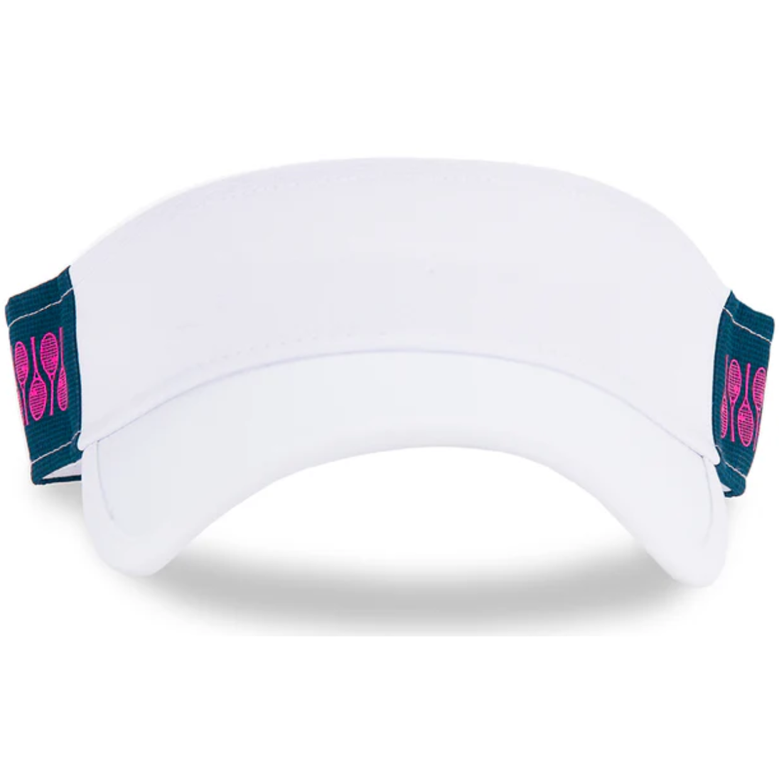 VSR211_Ame_Lulu_Womens_Head_In_The_Game_Tennis_Visor_Navy_Pink_Racquets