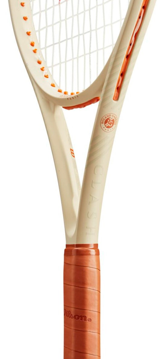 WR150711U Wilson Roland-Garros Clash 100 v2 Tennis Racquet (Cream/Orange)