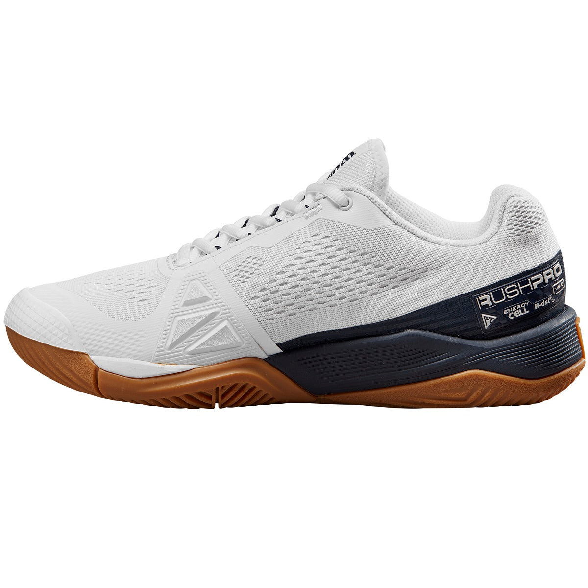 WRS332610U Wilson Women's Rush Pro 4.0 Tennis Shoes (White/Navy/Gum)