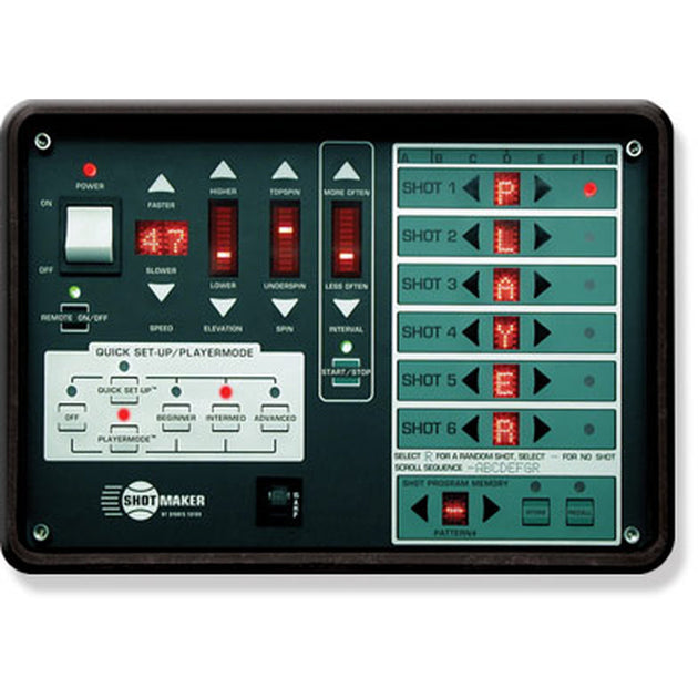 Control panel with various buttons and displays on a white background