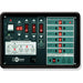 Control panel with various buttons and displays on a white background