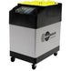 Shotmaker tennis ball machine with yellow balls on top on a white background.