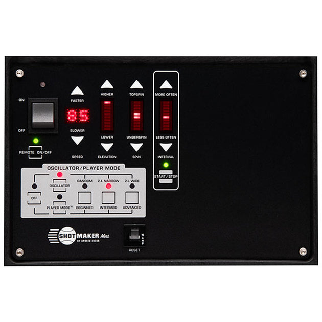 Control panel with various buttons and indicators on a black background