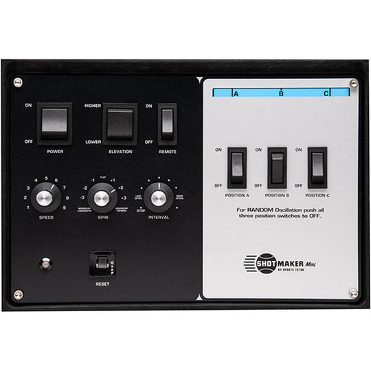Control panel with various switches and buttons.