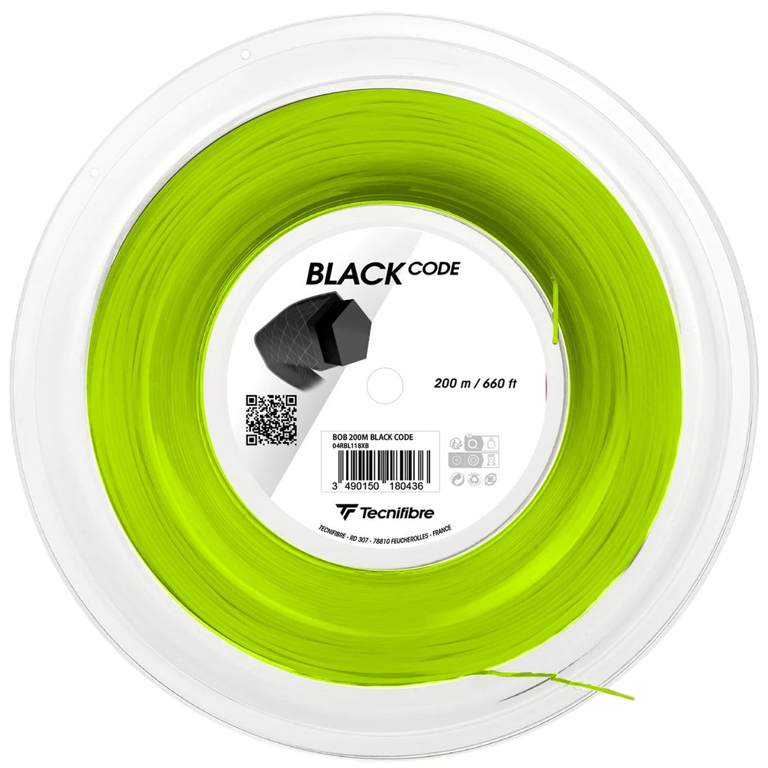 tfbc17-r-lime Tecnifibre Black Code Lime 17g Tennis String (Reel)