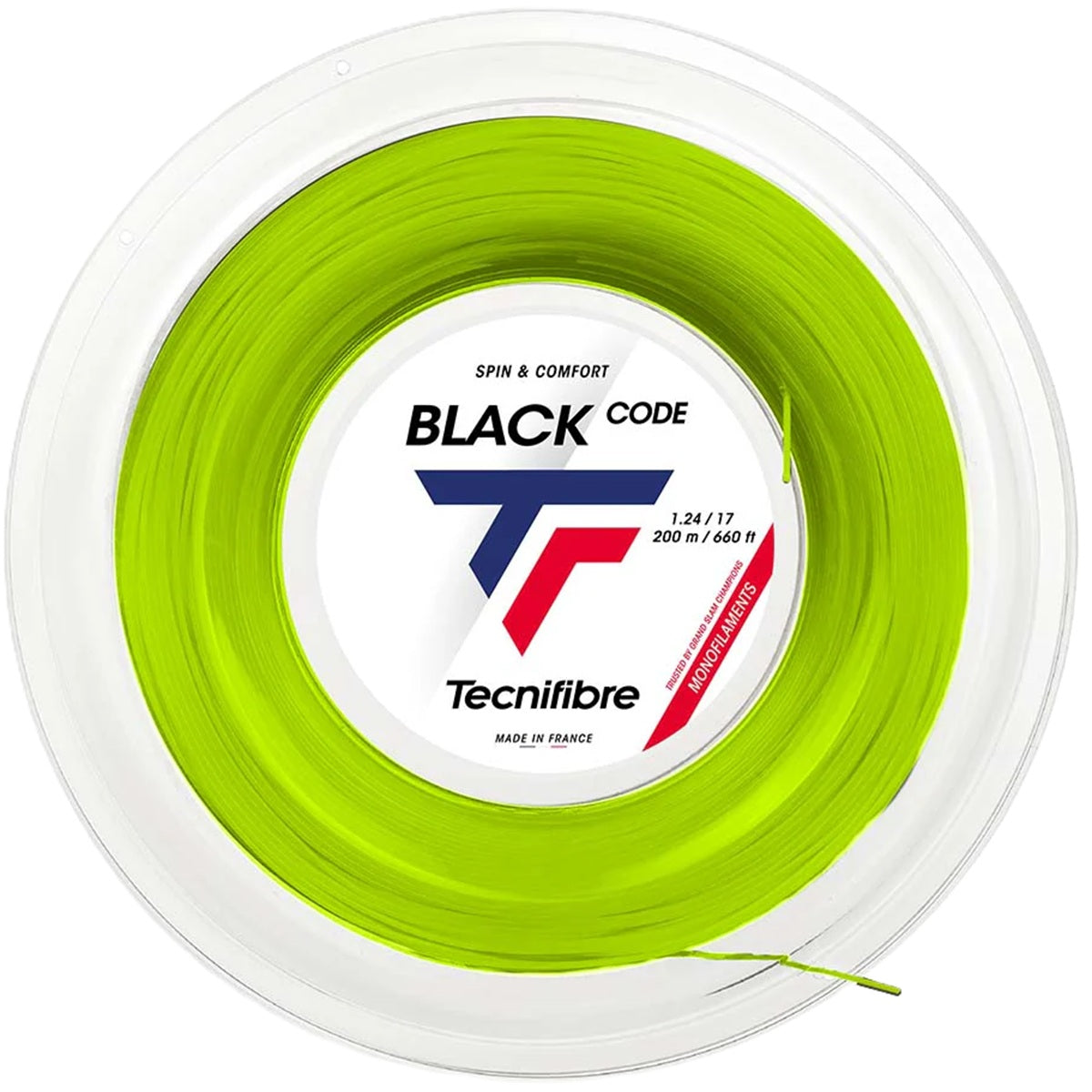 tfbc17-r-lime Tecnifibre Black Code Lime 17g Tennis String (Reel)