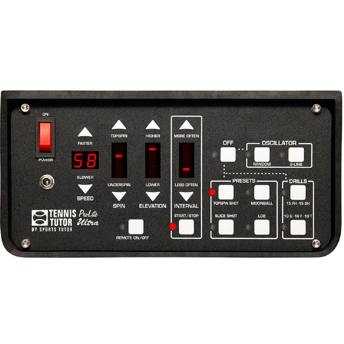 Control panel with indicators on a white background